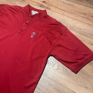 A.M. Player Red Alabama Crimson Tide Elephant Polo Shirt Mens Large